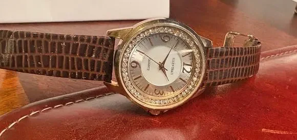 Women's Gold Tone 38mm  Ellen Tracy Watch, Crystal Accents