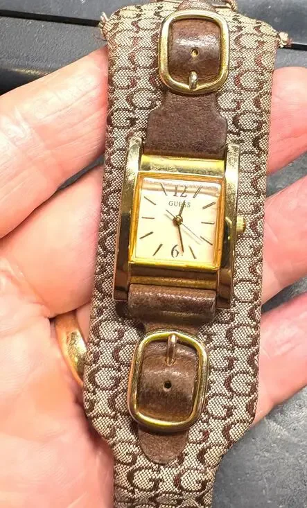Women's Gold Tone Guess Watch with Wide 