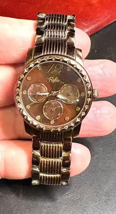 Women's 33mm Bronze Tone Relic Watch, Multifuncion Style, Water Resistant