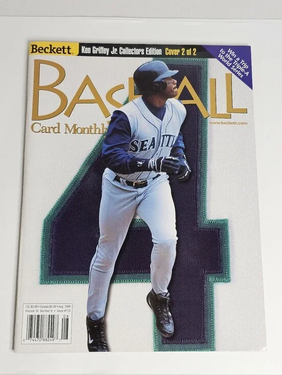 Beckett Baseball Card Monthly #173 August 1999 Ken Griffey Jr. Cover 2 Mariners