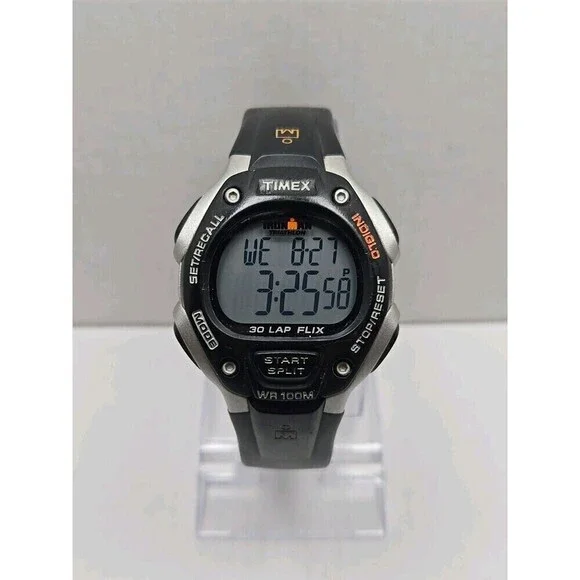 Timex Ironman Classic 30 Lap Flix Watch 40mm Indiglo WR100M New Battery Quartz