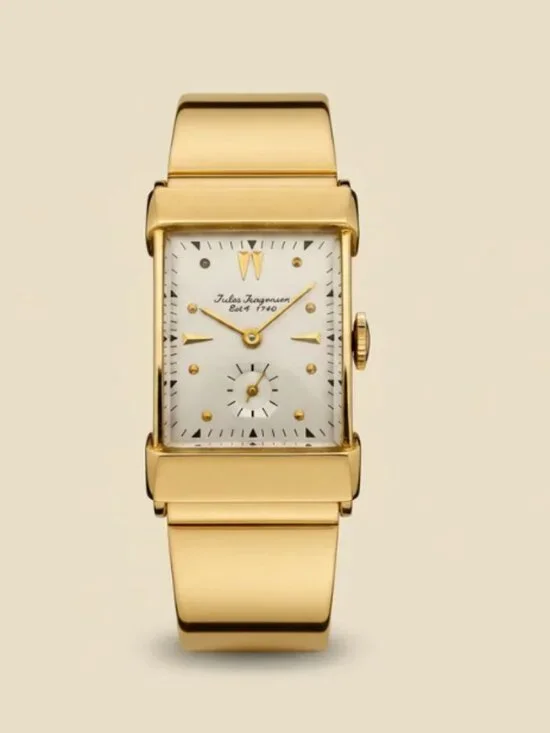 14 Jules Jurgenson Men's 14K Solid Gold Men's Elegant Wrist Watch
