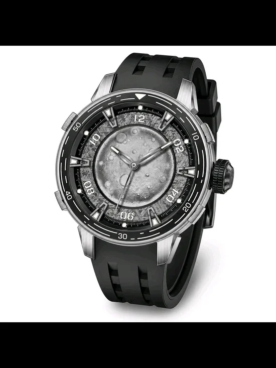 Invicta Celestial Astelis Black Stainless Steel Watch with Moon Dial