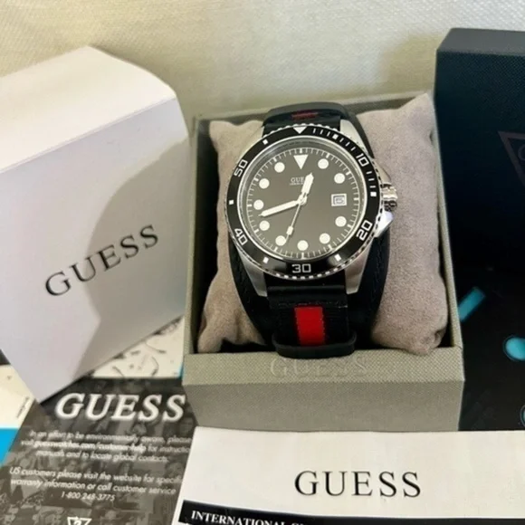 Guess Crew Style Date Designer Sport Men’s Watch (NIB: W1051G1)