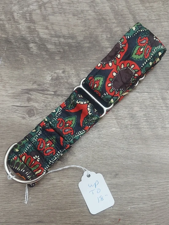 Ornate Tapestry Bohemian Paisley Handmade Custom Martingale Dog Collar 1.5