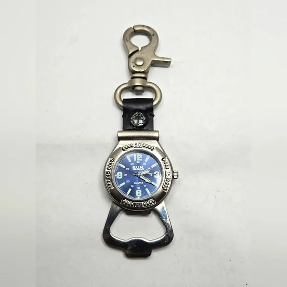 Vintage B.U.M. Equipment Bum Clip Watch Bottle Opener Compass New Battery
