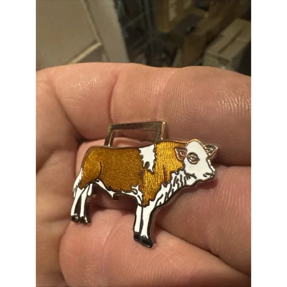 2pc  Bull Cow  Steer Animal Charm Farming Watch FOB Key Chain Ring
