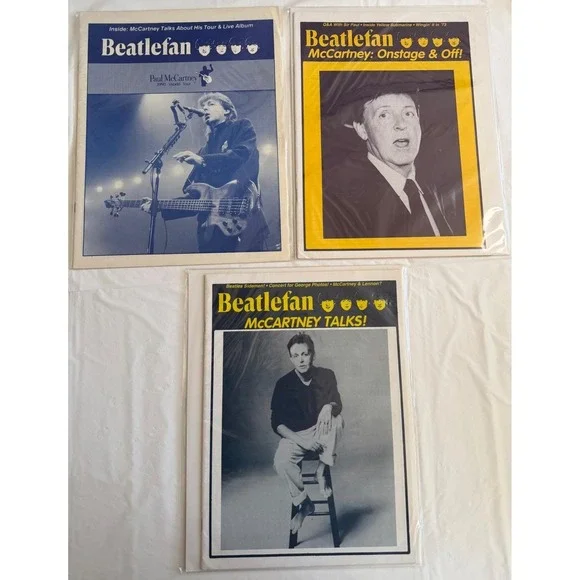 Beatlefan Magazine Lot Paul McCartney 1990 World Tour Onstage Off Talks 3 Issues