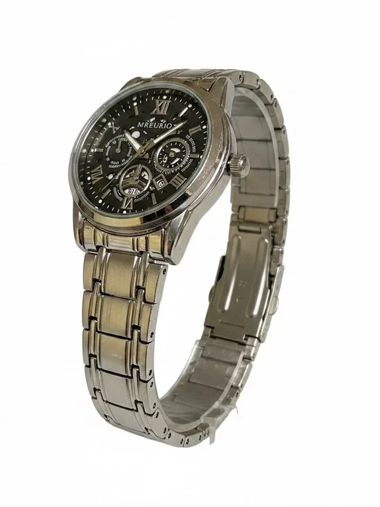 Mreurio Men’s Silver Stainless Steel Watch with Black Dial NWOT