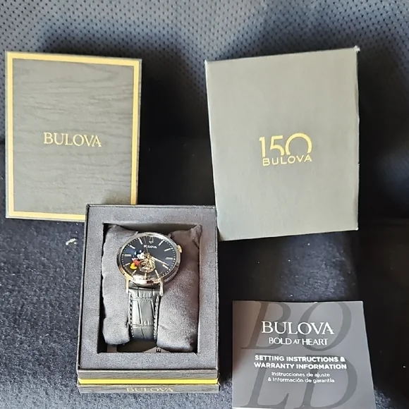 Bulova Black Men's Watch Mickey‎ Mouse