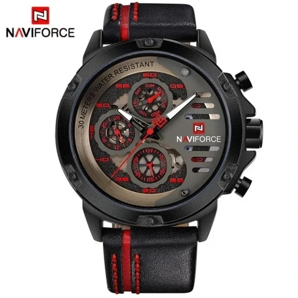 Naviforce Stylish Chronograph Watch in Leather for Men‎