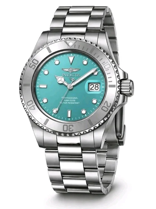 Invicta Pro Diver 50957 Men's 40mm Quartz Light Blue Dial Steel Watch 40mm NEW