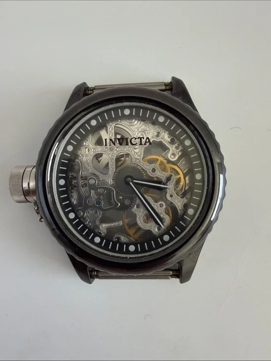 Invicta Men's Skeleton Mechanical Watch – Black Case
