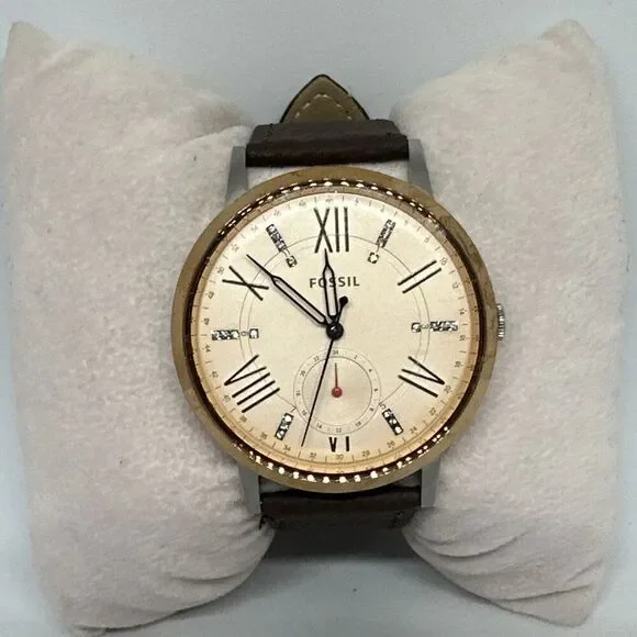 Fossil ES4163 Womens Brown Leather Analog Dial Quartz Genuine Wrist Watch HME369