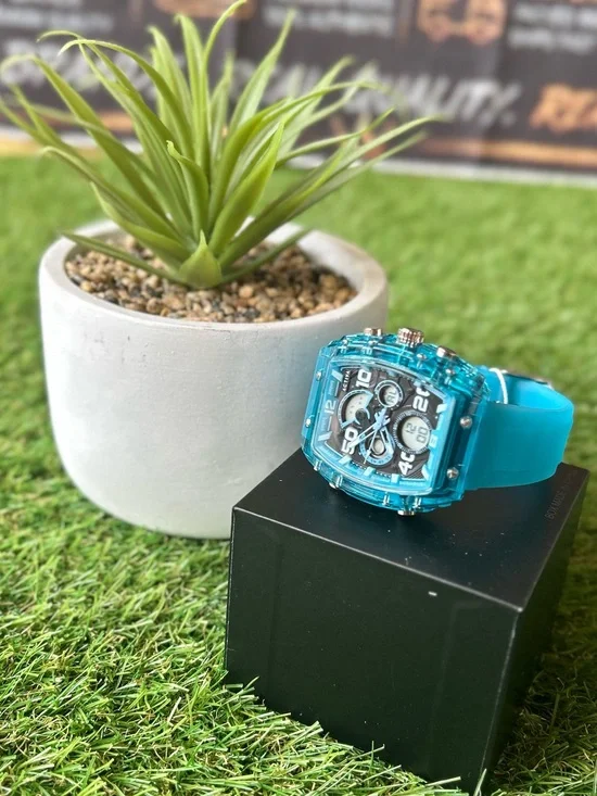💎 Activa Transparent Blue Multifunction Watch | New in Box