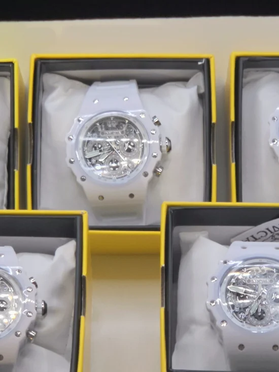 Invicta White Chronograph Men's Watch with Silver Accents