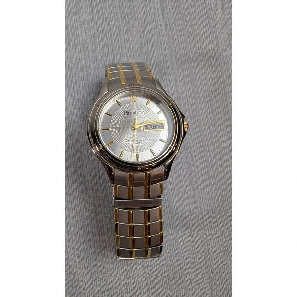 Armitron Dress Watch 20/1867 Two-Tone Silver Gold Quartz Stainless Steel
