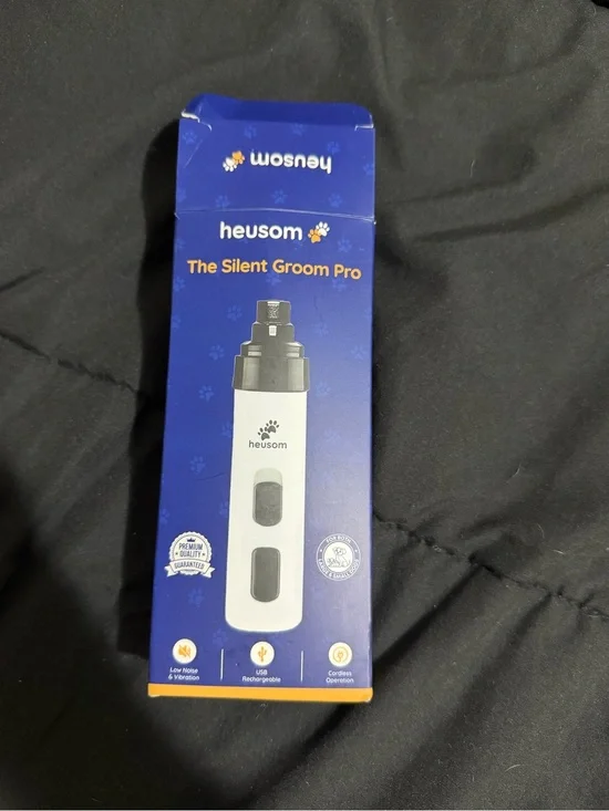 Heusom The Silent Groom Pro Pet Nail Grinder - White & Black