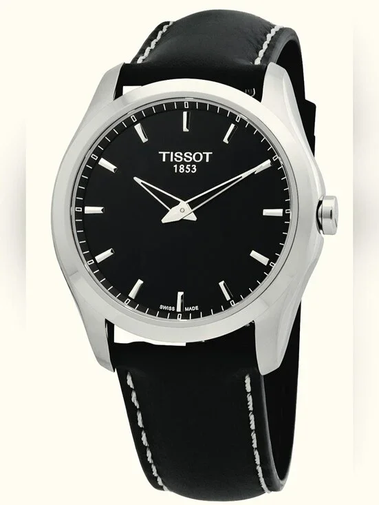 TissotCouturier Quartz Black Dial Men's Watch