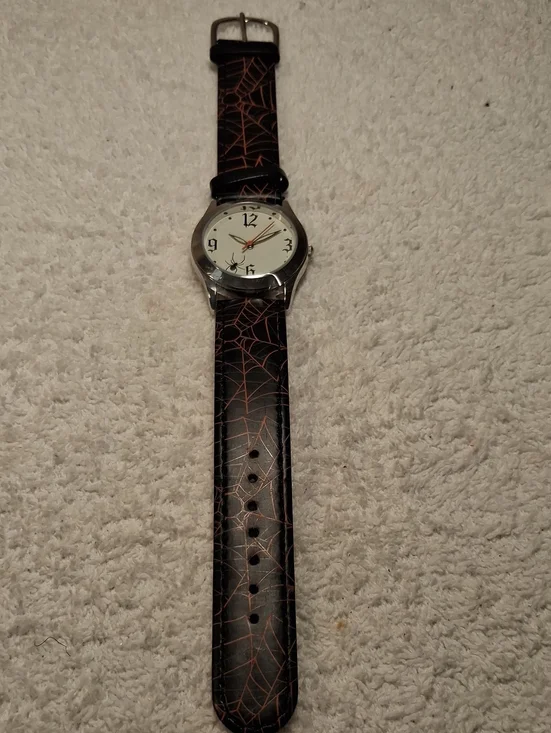 Spiderweb Leather Strap Watch - Unbranded