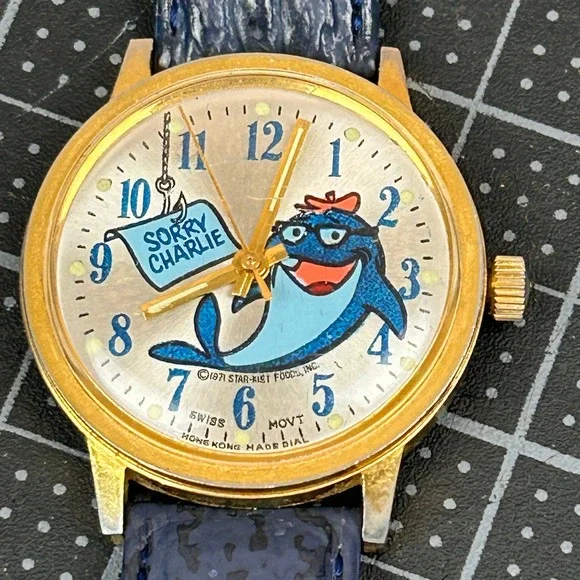 Vintage 1971‎ Star-Kist Charlie the Tuna Watch Swiss Mechanical Movt Working