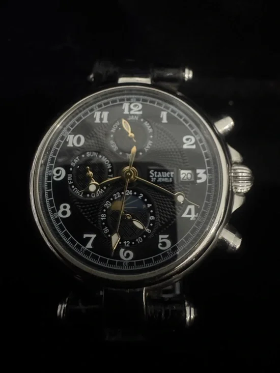 Stauer automatic Men's Black Dial Multifunction Watch