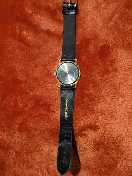 Timex Men's Gold Case Watch with Black Leather Strap