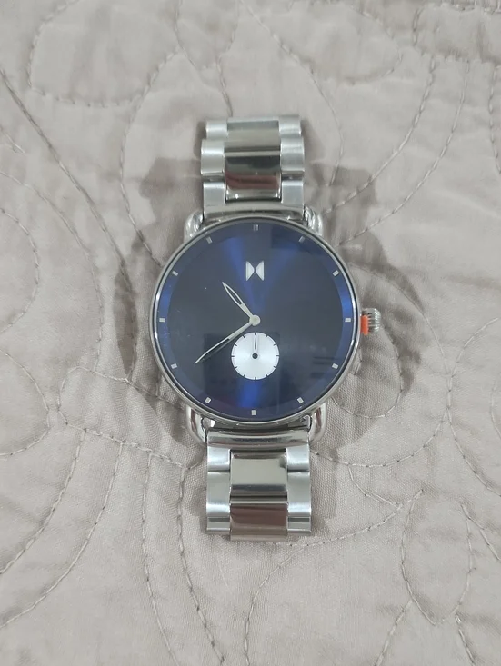MVMT Silver Bracelet Watch with Blue Sunburst Dial
