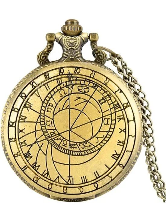 Vintage Retro Steampunk 48mm Pocket Watch Necklace - Doctor Who Astronomy Gift