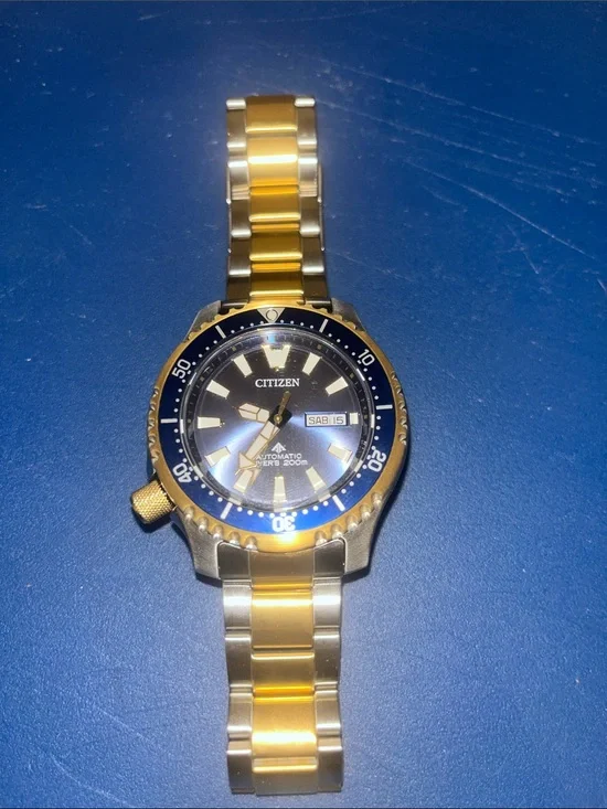 Citizen Two-Tone Gold and Blue Dive Watch