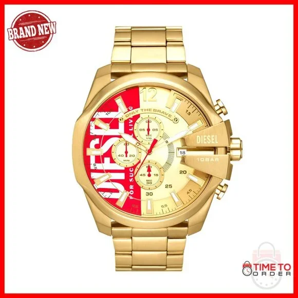 Stainless Steel Chronograph Watch 51mm Case Water Resistant 100m