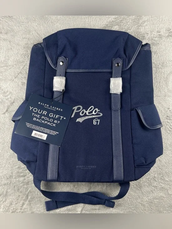 RALPH LAUREN Polo 67 Backpack Dark Blue School Gym Weekend Overnight Hiking Bag