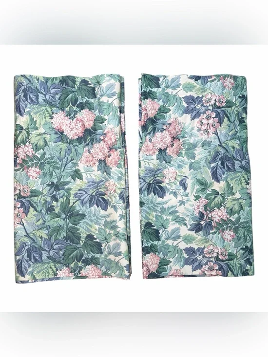 Set of 2 Laura Ashley Ashbourne Rod Pocket Valances 17.5