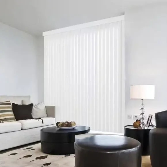 Vertical Blinds Replacement PVC Louvers White 3.5x81 Cordless Room Darkening Set