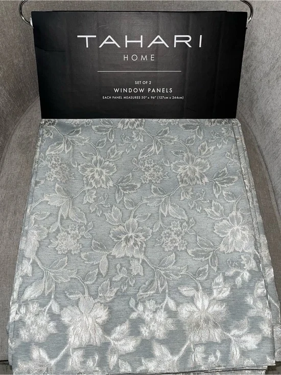 NWT Tahari Home Jacquard Floral  Design Drapes 50