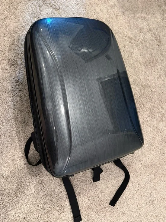 Hard-Shell Black Men's Backpack - Sleek Protective Carry