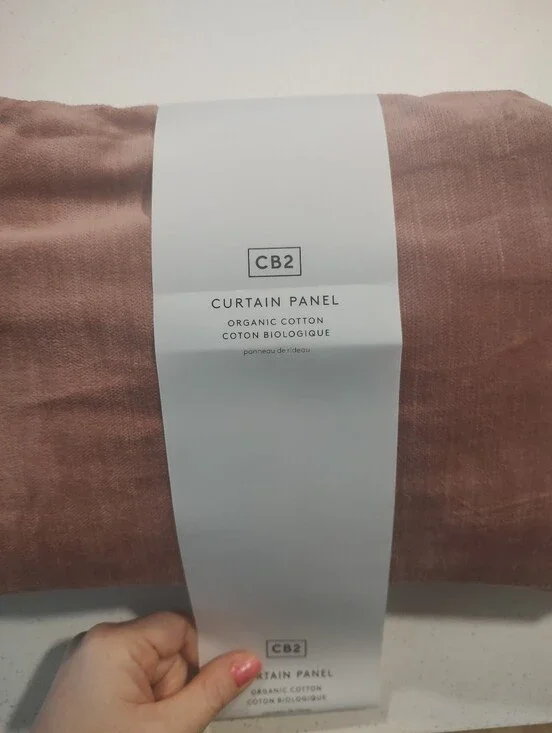 CB2 Organic Cotton Textured Velvet Curtain Panel - Dusty Orchid 48