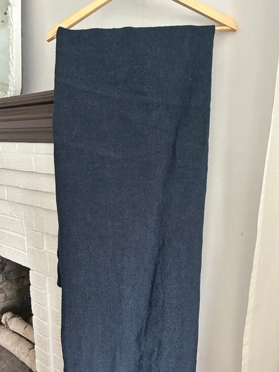 Nate Berkus Blue Navy Jute Curtains  Set (2)