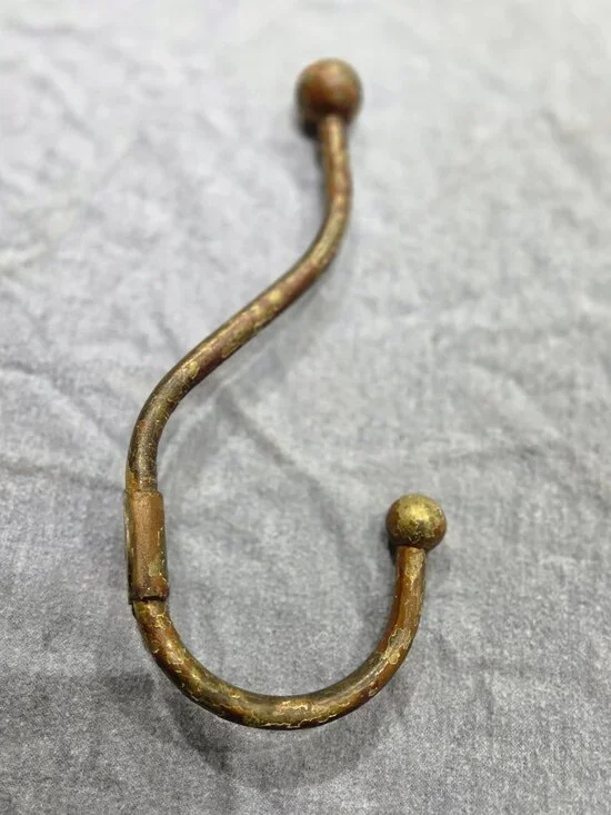 Vintage Brass Curtain Tieback Hook Wall Mount Drapery Hardware