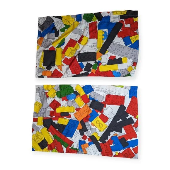 Lego Inspired Handmade Set of 2 Window Valance