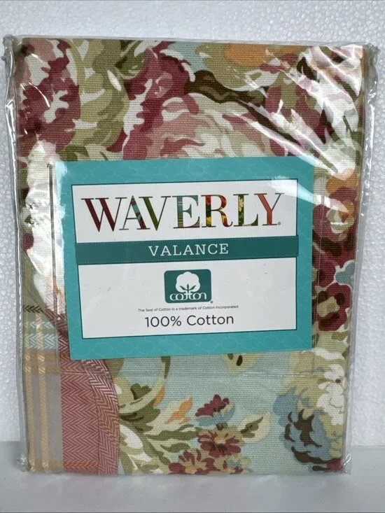 Waverly Jacqueline Valance 60x18 Spring Bling Vapor NEW Cotton floral cottage