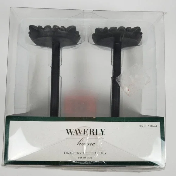 Waverly  Black Decorative Home Drapery Holdbacks Set of Two‎ 068 07 0674