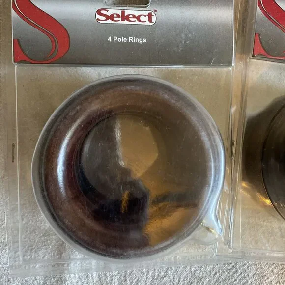 2NIP 4 pc SELECTWood Pole Rings Black Walnut  fits 2 1/4