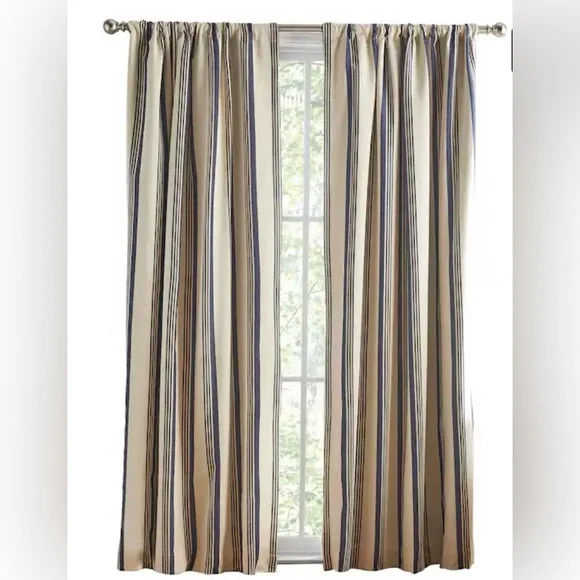 Tommy Hilfiger Striped Neutral & Navy Curtain Panels