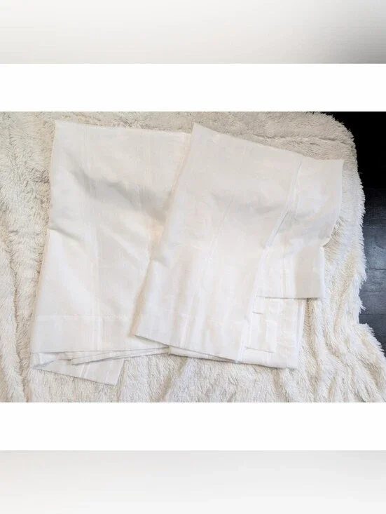 County Living White Lightweight Sheer Textured Curtain Panels 50