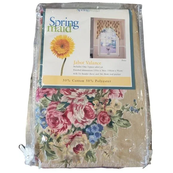 Springmaid 3 Piece Jabot Valance Set 130