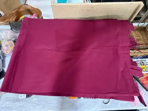 Burgundy Tab Top Lined Decorative Window Curtain Panel set/2. Two sets available