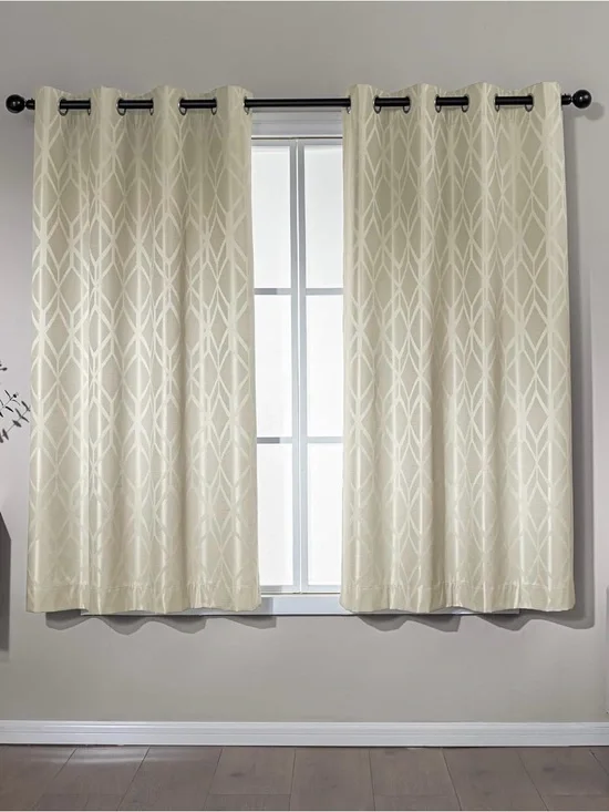 NEW Amazon Basics Jacquard 2-Piece 100% Blackout Curtains, 42