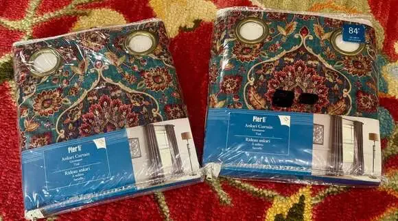 Pier 1 Imports Ankari Lined Grommet Curtain Panel, Teal, 50