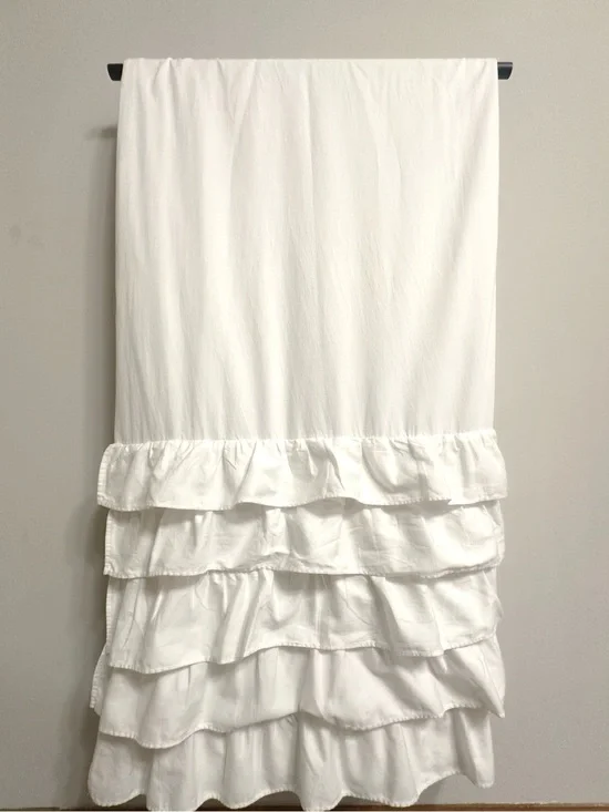 Pottery Barn Kids // White Tiered Ruffled Blackout Curtain -Set of 2 (43